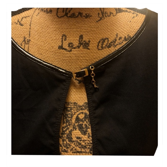 LaRok Vintage Exaggeration Puff Sleeve Keyhole Black Mini Dress - Picture 2 of 12